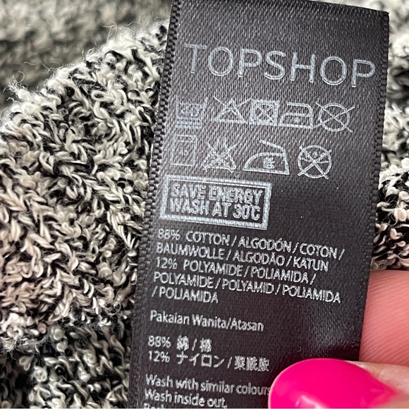 Topshop Women's Gray Long Sleeve Knit Sweater Dress Deep V-Cut Back Size 4 - Picture 10 of 10